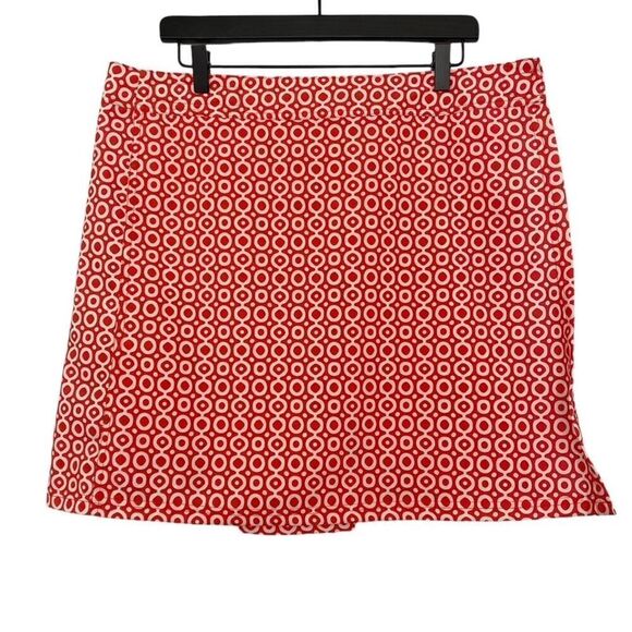 Ripskirt Hawaii Red White Dot Geometric Print Wrap Skirt Size XL Length 1 Beach - Picture 1 of 7